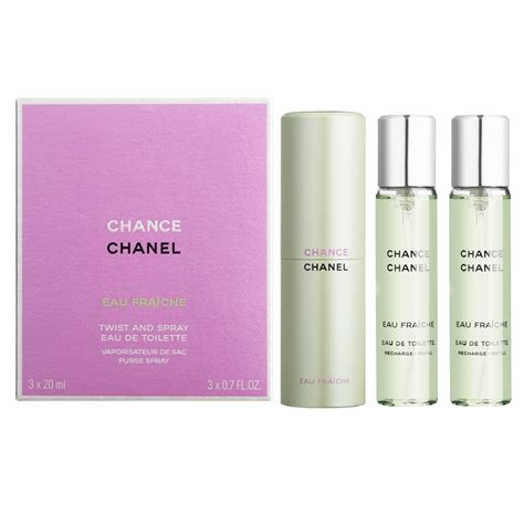 chanel chance twist and spray set|Chanel chance eau fraiche refill.